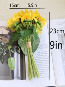 6pcs Artificial Sunflower Bouquet, Living Room And Dining Table Decor, Wedding Handheld Flower - Multicolor - View 6