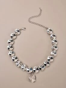 Vòng cổ trang trí bằng đá quý - Bạc - Xem 1