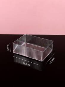可堆疊化妝品收納盒，1入組透明化妝收納盒，塑料抽屜收納盒，眼影盤容器，乳液收納盒，桌面雜物收納盒，適用於梳妝台、浴室、辦公室、梳妝台和工作檯面 - 無色 - 查看 3