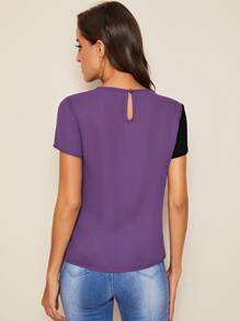 SHEIN Clasi Colour-block Sequin Panel Top - Multicolor - View 2