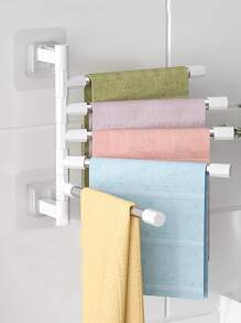 1pc Multi-layer Towel Bar, Wall Mounted Towel Storage Rack For Bathroom - White - View 1
