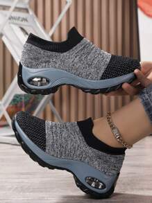 New Arrival Air Cushion Slip-resistant Lightweight And Breathable Ladies' Casual Sports Shoes, Versatile And Fashionable - Grey - View 1