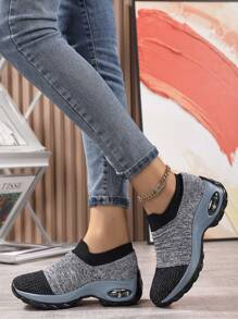 New Arrival Air Cushion Slip-resistant Lightweight And Breathable Ladies' Casual Sports Shoes, Versatile And Fashionable - Grey - View 3