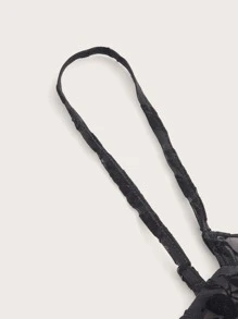 SHEIN MOD Floral Print Mesh Cami Top - Black - View 3