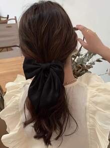 Bow Decor Hair Tie - Black - View 6