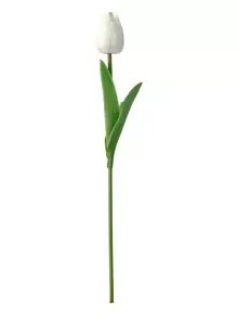 1pc Artificial Tulip, 33cm Faux Tulip Stem For Home Decor Easter Gifts Birthday Graduation - White - View 1