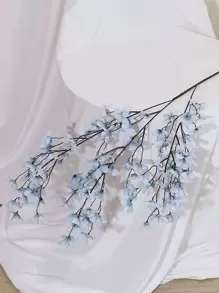 1pc Artificial Apple Blossom Stem, Fake Flower For Wedding Decoration Or Party,Fake Plants,Fall Decor,Room,Desk,Garden Decor,Room Decoration Stuff, Valentine Day, Gift - Dusty Blue - View 3