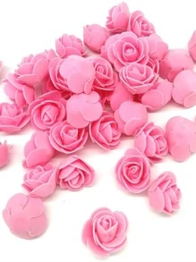 50 piezas flor artificial simple - Rosa - Ver 1
