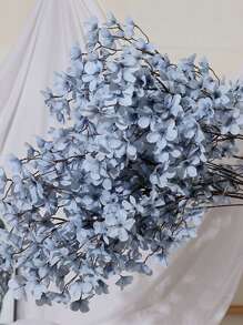 1pc Artificial Apple Blossom Stem, Fake Flower For Wedding Decoration Or Party,Fake Plants,Fall Decor,Room,Desk,Garden Decor,Room Decoration Stuff, Valentine Day, Gift - Dusty Blue - View 6