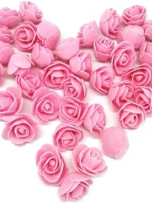 50 piezas flor artificial simple - Rosa - Ver 2