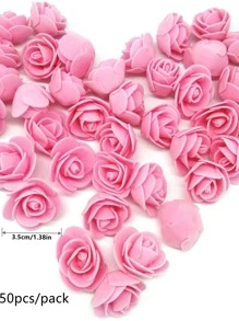 50 piezas flor artificial simple - Rosa - Ver 4