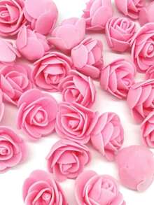 50 piezas flor artificial simple - Rosa - Ver 5