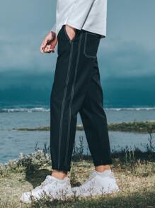 Men Solid Slant Pocket Pants