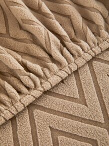 1pc Geometric Pattern Stretchy Sofa Seat Cover - Coffee Brown - View 6