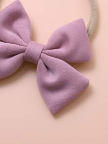 5pcs Baby Purple Floral Lace Bow Hairband (No Paper Card) Love Valentine - Multicolor - View 6