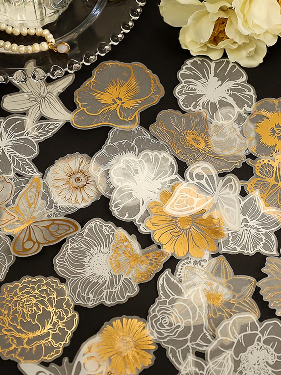 have a good day 20pcs Flower Pattern Random Sticker Back To School