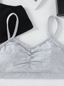 Girls 2pcs Ruched Front Wireless Bralet - Multicolor - View 3