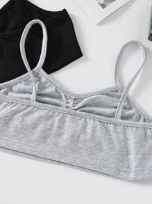 Girls 2pcs Ruched Front Wireless Bralet - Multicolor - View 4