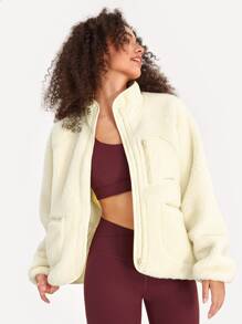 GLOWMODE Cozy to the Core Multi-Pocket Jacket - Beige - View 11