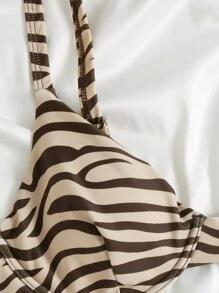 Bellisia 夏季沙灘斑馬紋支撐有內衬的比基尼套裝 - 彩色 - 查看 5