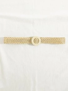 SHEIN Chicas Vestido de tirantes de hombros con cordón bajo con fruncido con cinturón - verde menta - Ver 3