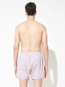 男士条纹印花平角内裤，透气 - 彩色 - 查看 2