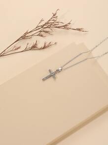 Rhinestone Cross Pendant Necklace