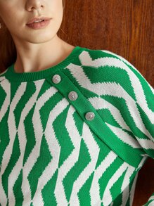 MOTF PREMIUM WOOL-MIX WAVE PATTERN JUMPER - Multicolor - View 3