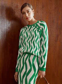 MOTF PREMIUM WOOL-MIX WAVE PATTERN JUMPER - Multicolor - View 4