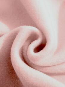 SHEIN EZwear Letter & Expression Print Kangaroo Pocket Drawstring Thermal Hoodie - Baby Pink - View 4