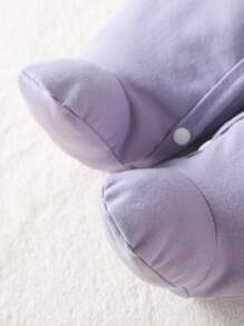 嬰兒字母圖案包腳連體睡衣和帽 - 紫色 - 查看 3