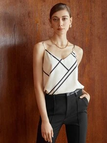 MOTF PREMIUM Áo hai dây Hình học Giải trí - Màu be - Xem 2