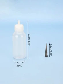 Tattoo Ink Bottle,2PCS Tattoo Ink Bottles with 8pcs Needle Nozzle,Round Plastic Squeeze Bottle,Empty Tattoo Ink Bottles,For Multi-Purpose Use - Multicolor - View 4