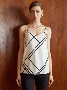 MOTF PREMIUM Áo hai dây Hình học Giải trí - Màu be - Xem 5