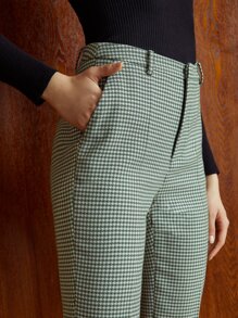 MOTF PREMIUM Women Suit Pants Nút Túi Dây kéo răng cưa - màu xanh lá - Xem 6