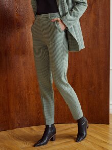 MOTF PREMIUM Women Suit Pants Nút Túi Dây kéo răng cưa - màu xanh lá - Xem 7