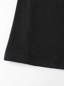 Manfinity Homme Men T-Shirts Fit Crew Neck Short Sleeve Slogan Tee Casual Faith Summer Knit Top - Black - View 6