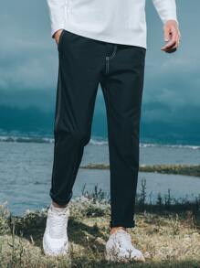 Men Solid Slant Pocket Pants