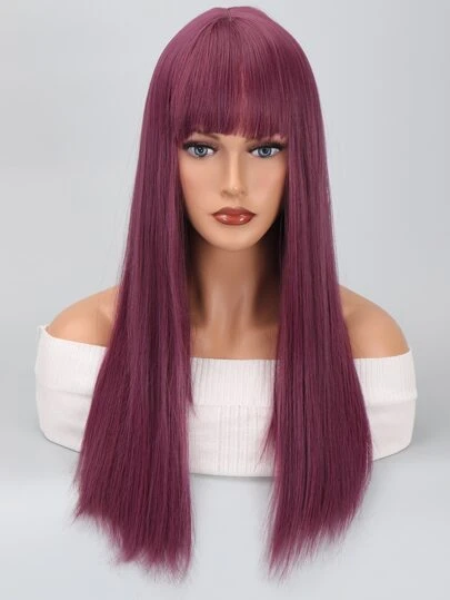 Cosplay synthetische Perücke Lang Gerade mit Pony