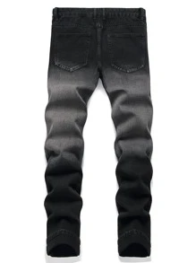 Quần Jeans Nam Rách Vá Có Cánh - màu đen - Xem 2