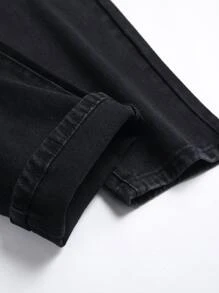 Quần Jeans Nam Rách Vá Có Cánh - màu đen - Xem 3