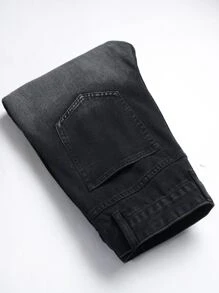 Quần Jeans Nam Rách Vá Có Cánh - màu đen - Xem 4