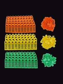 100 piezas Etiqueta ID de color mixto de mascota oreja - Multicolor - Ver 1