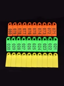 100 piezas Etiqueta ID de color mixto de mascota oreja - Multicolor - Ver 2