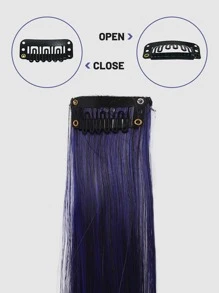 夾片長款直筒合成纖維接髮 - 拼色 - 查看 3