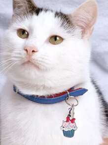 1 pieza Identificador para mascotas con diseño de gato de dibujos animados - Multicolor - Ver 2