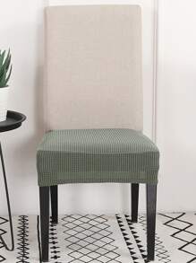 1pc Plain Stretchy Chair Seat Cover - Green - View 2