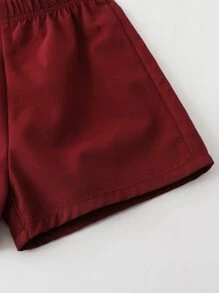 小男童條紋印花襯衫和短褲