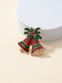 Christmas Bell Design Brooch - Multicolor - View 1