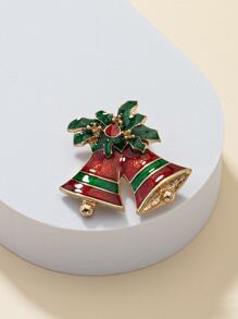 Christmas Bell Design Brooch - Multicolor - View 2